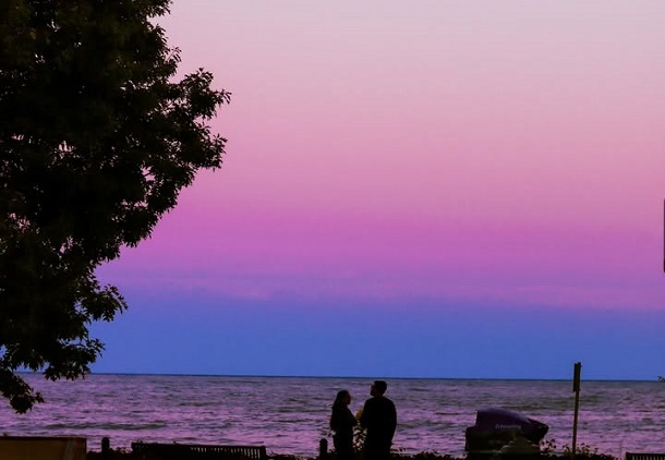 Engagement photo in forest